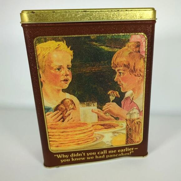 Vtg Pillsbury Hungry Jack Pancake Mix Tin Empty Metal Box Container Minor Wear - Picture 4 of 9